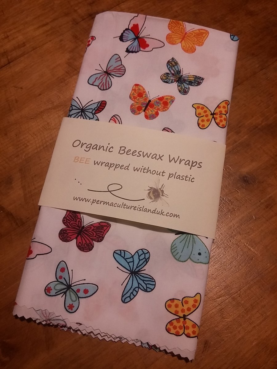 Organic Large Bees wax bread wrap butterfly Print