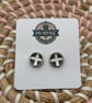 Cornwall Flag Stud Earrings - Handmade Jewellery - 1cm diameter - Image 1