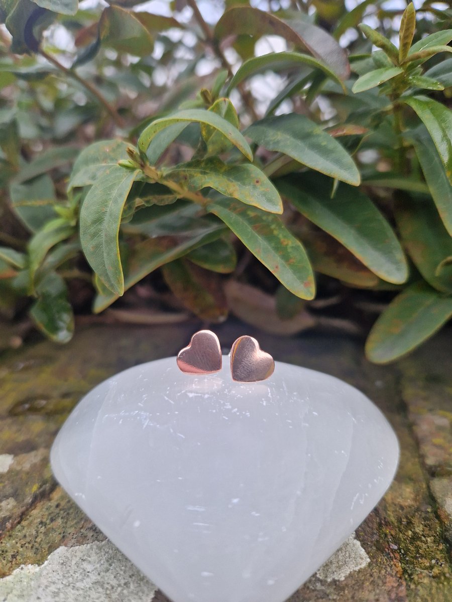 Copper Heart Studs