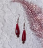 Garnet Waterdrops  & Bronze earrings