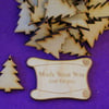 MDF Christmas Xmas Tree one hole 3cm - 25 x Laser cut wooden shape