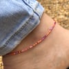 Melonberry mix anklet. Made to order. Sterling silver 