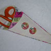 Scissor Holder. Fabric Scissor Case for 3 pairs Scissors. Tape measure print.