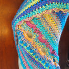 Handmade Crochet Rainbow Shawl 