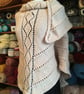 Hand knitted Lace Shawl in soft Champagne colour yarn - Image 4