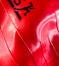 Large red rubber and wire heart pendant from recycled materials - Image 4