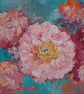 Original Textured Floral Acrylic Painting - Vibrant Floral Series 20cm by 20cm