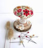 Floral Toadstool Pin Cushion with Bright Flowers