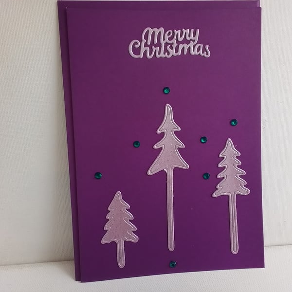 Christmas card. Contemporary Christmas card. Handmade card. CC 915