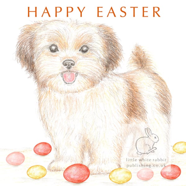 Lizzie the Shih Tzu Cross - Easter Card