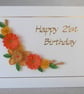 Quilled 21st  birthday card, can be for any age - Image 4