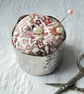 Vintage knapkin ring and Liberty fabric pin cushion