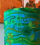 Pop Art Blue Green WATER MUSIC Jonelle 60s 70s Vintage Fabric Lampshade option  - Image 4