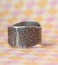 Silver Moonstone Ring - Modernist - Designer  - Darkened Silver - Size P - Image 5