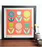 Retro Flower Garden - coral - Image 1
