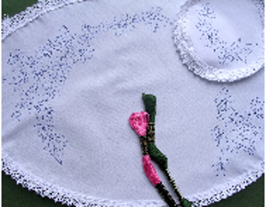 Ready to embroider, Dressing Table, Chewal Set, Floral Embroidery Design Pattern
