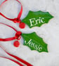 Holly Leaf with Berry personalised - Hand Made - Image 4
