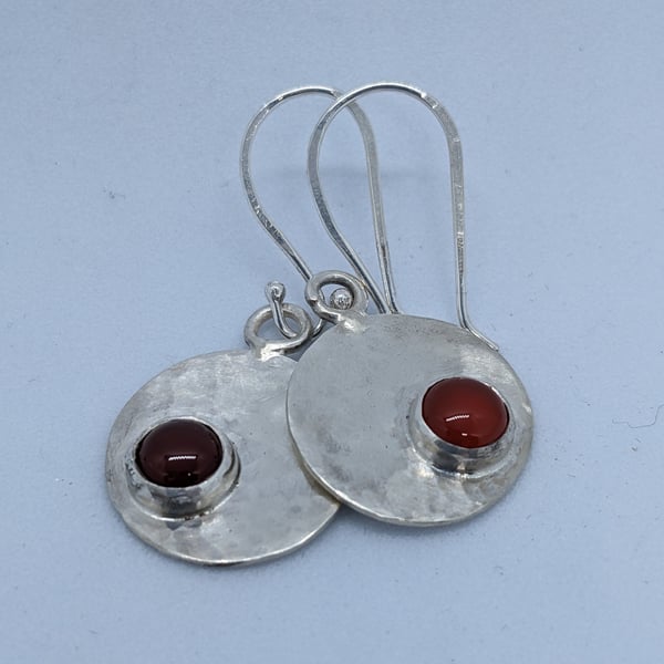 Sterling silver earrings with carnelian stones