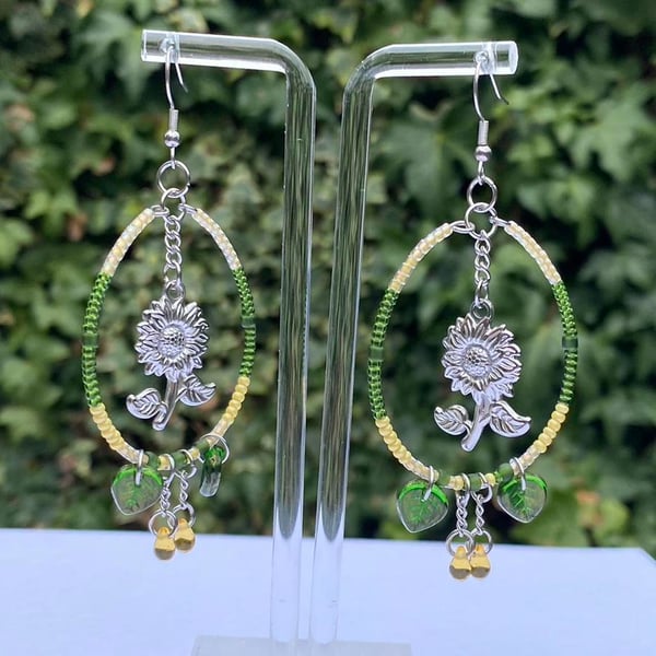 Heliana - Sunflower Hoop Earrings