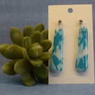 Long Marbled Drop Earrings