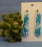 Long Marbled Drop Earrings