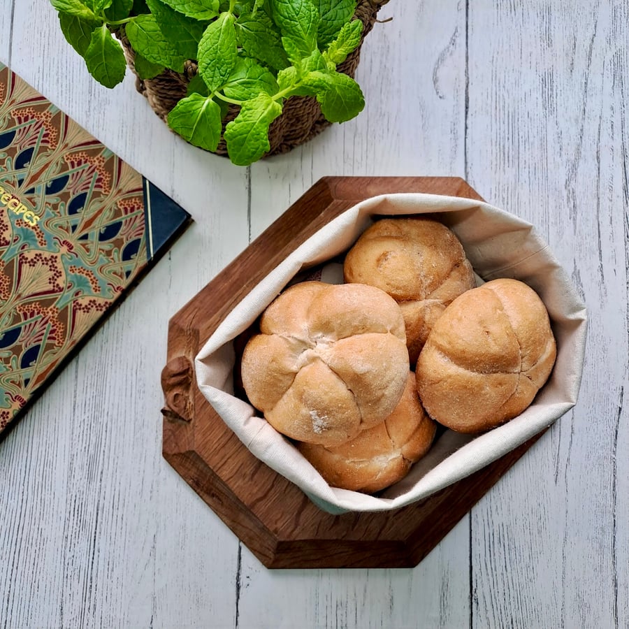 Hand Printed Linen Bread Basket