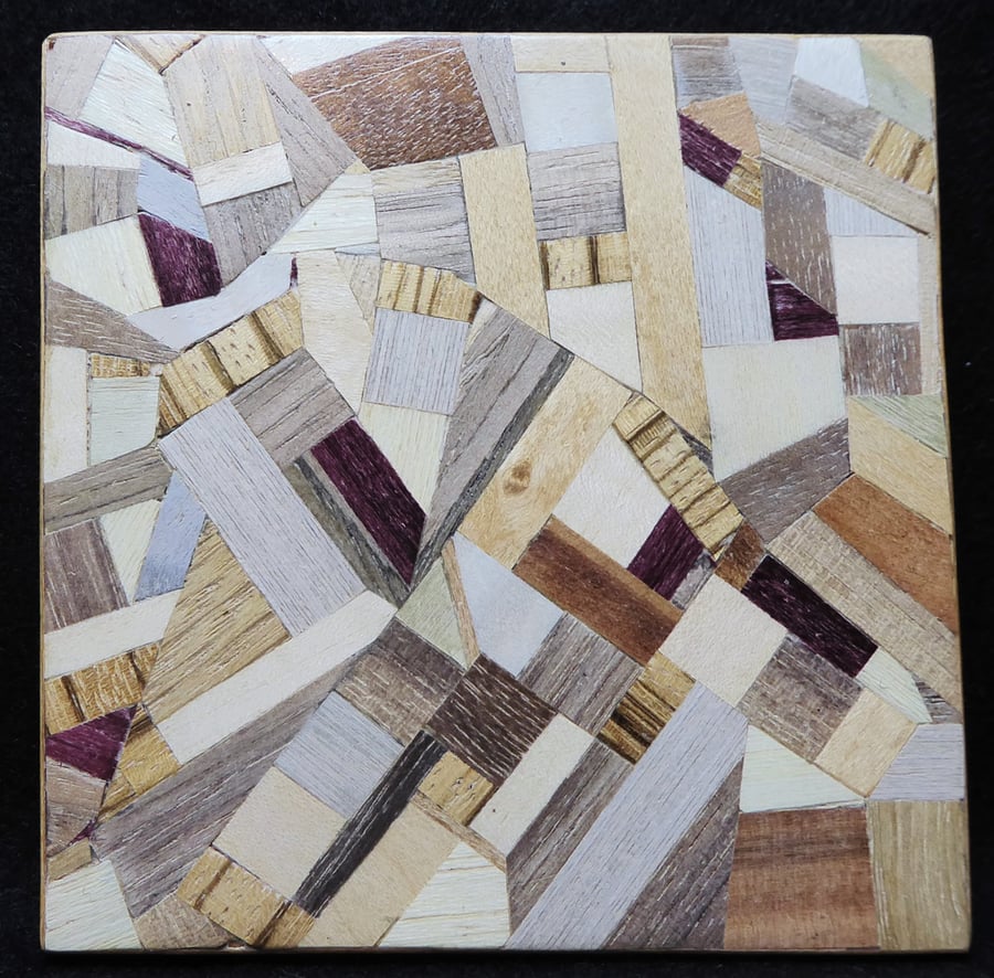 Wood veneer coaster