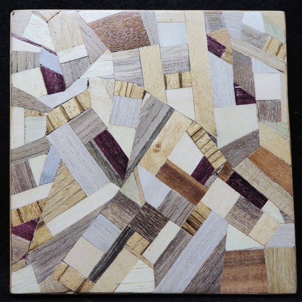 Wood veneer coaster