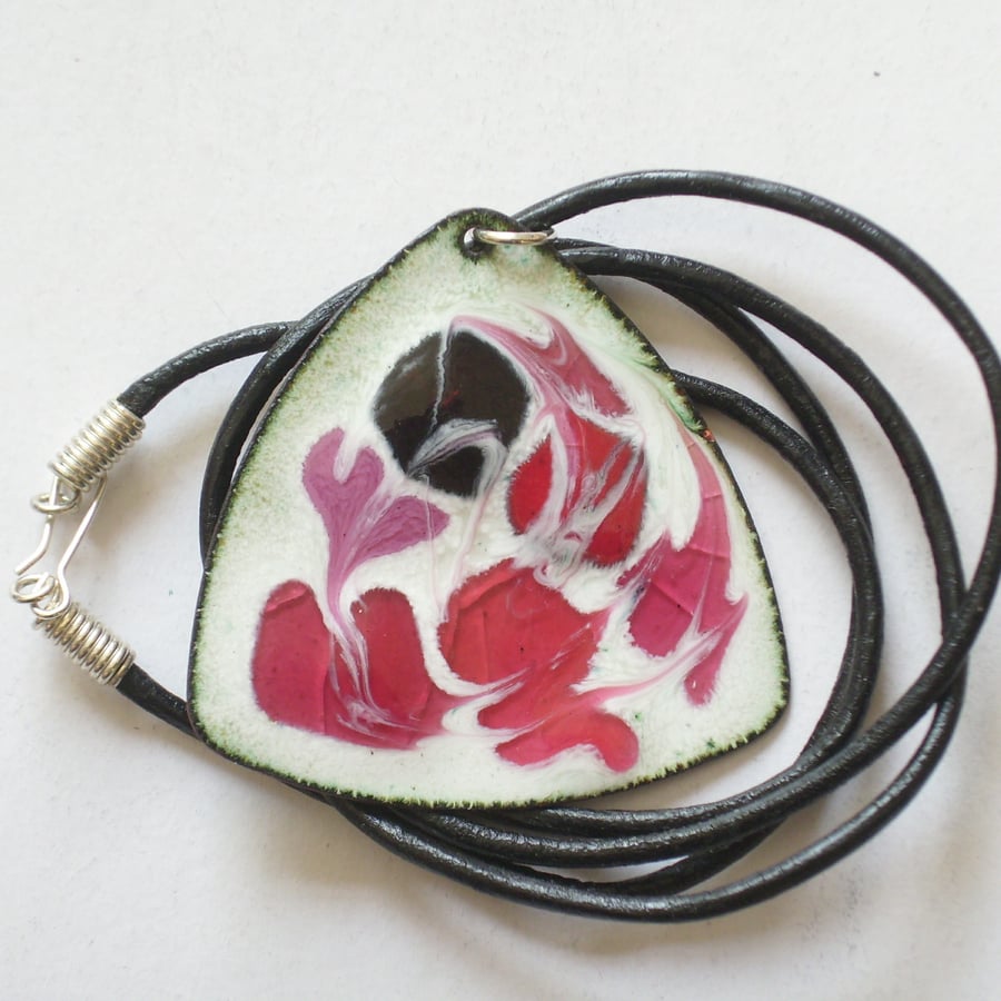 large triangle pendant on thong