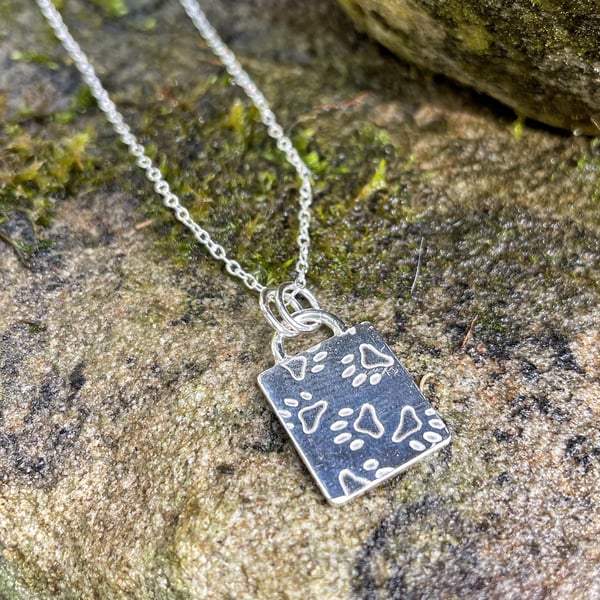 Paw print pendant and chain
