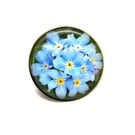 Gold Tone Forget Me Not Flower Photo Brooch