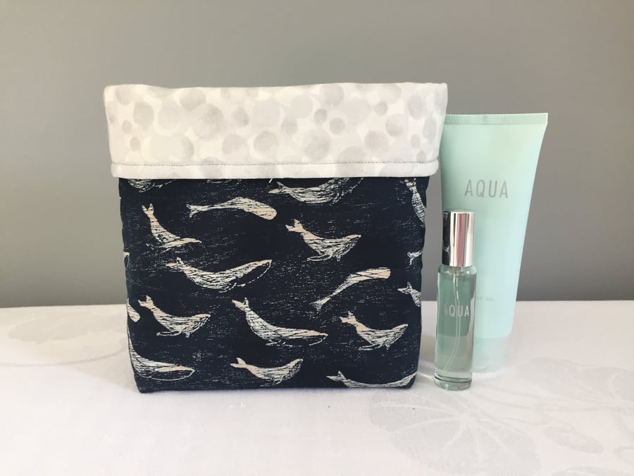 Ocean Whales Quilted Storage Pouch