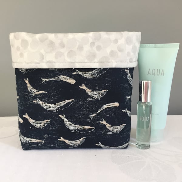 Ocean Whales Quilted Storage Pouch