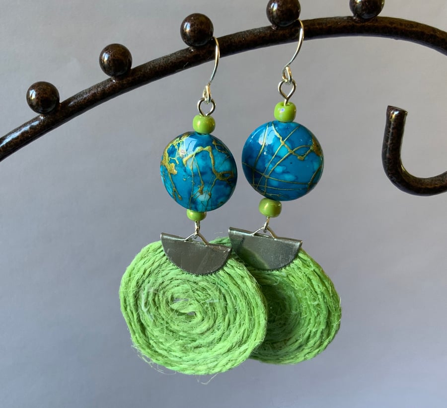 Hemp Spiral Earrings