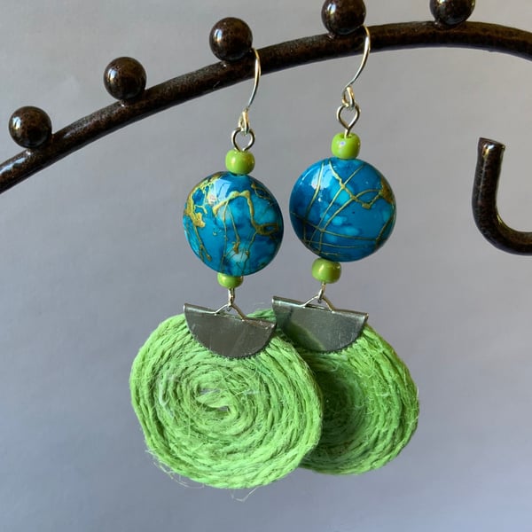 Hemp Spiral Earrings