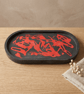 Black and Red Oval Decorative Dish - Catchall Valet Tray - Image 3