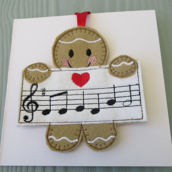 Happy Birthday Music themed Hanging Decoration Gift Card