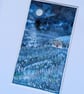 Welcome Home Cottage - Mixed media. Colourful. Unique. Moonlight. Mounted  - Image 4