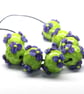 Handmade multicoloured patterned lamp work glass beads