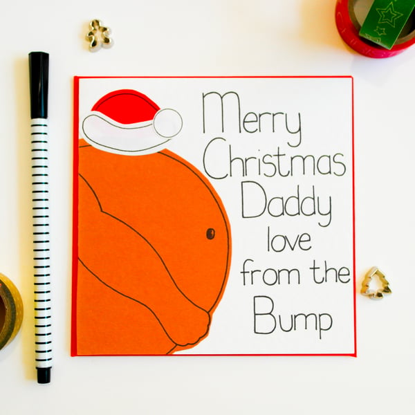 Christmas Card From The Bump To A Daddy To Be, Daddy From The Baby Bump