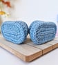 Sky Blue Crochet Baby Booties – Handmade Newborn Gift - CLEARANCE  - Image 5