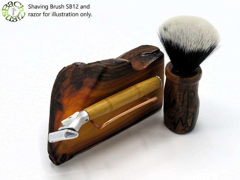 Handcrafted Yew wood & Copper Shaving Stand for brush and razor (SKU SS23)