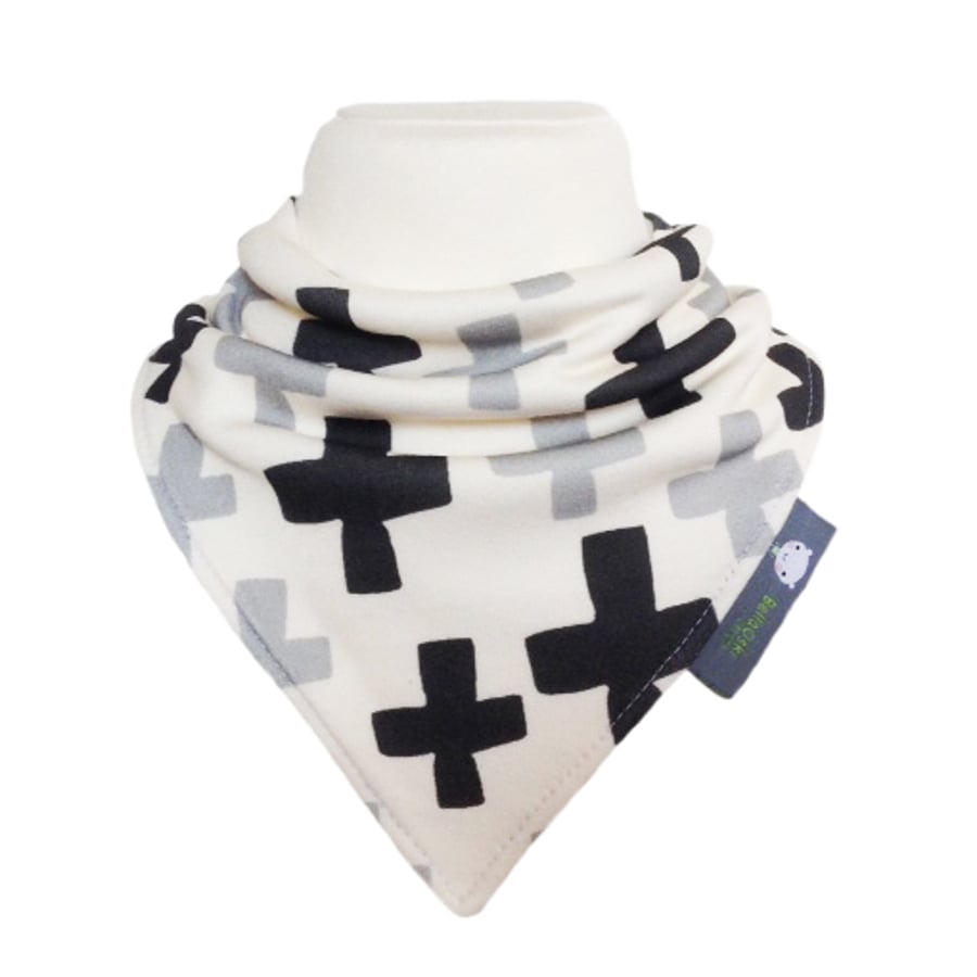 ORGANIC Baby Bandana Dribble Bib in SWISS CROSS - A GIFT IDEA from BellaOski