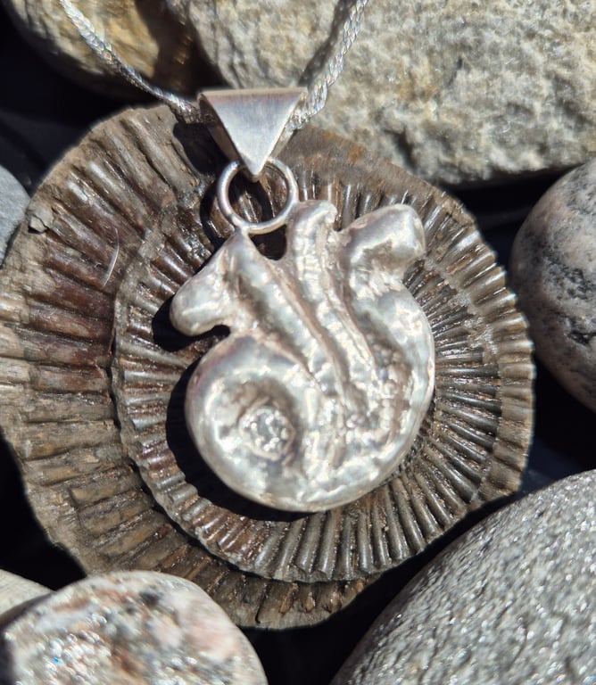 Fine silver unique pendant