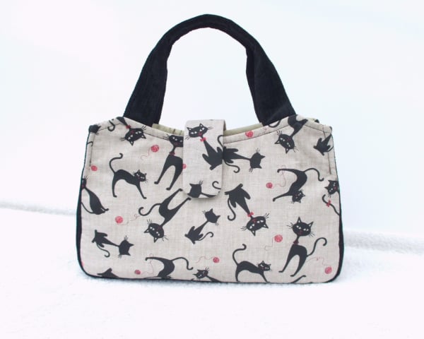  Hand bag with Cheeky Black Cats  ideal gift for a cat lover