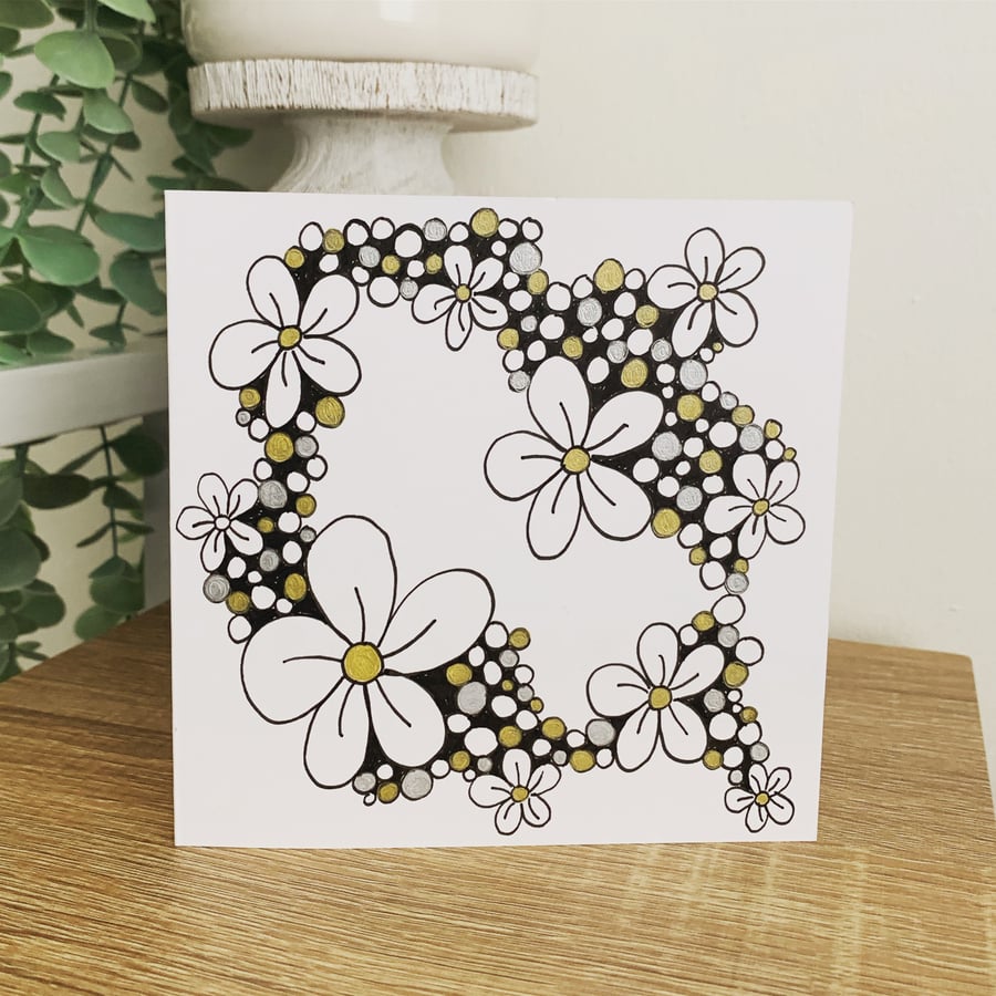 Hand drawn dotty doodle card