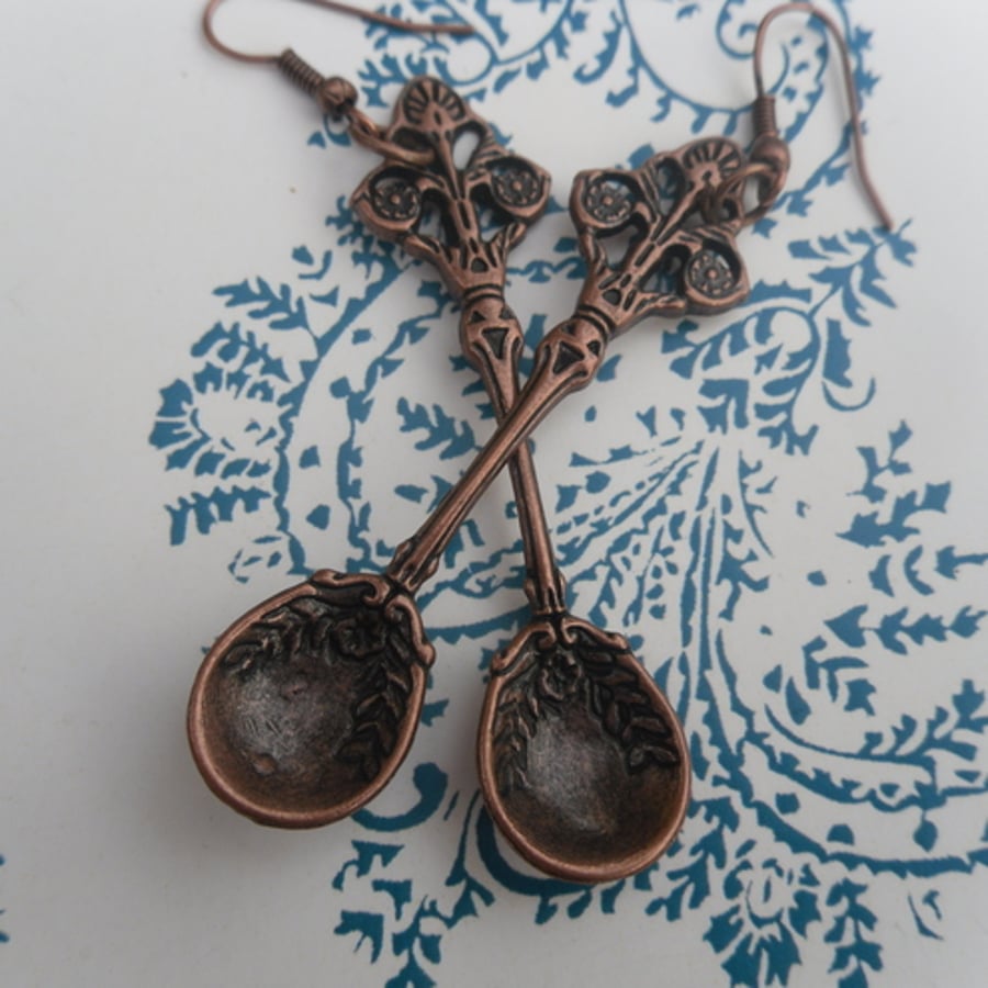 Copper Spoon Earrings