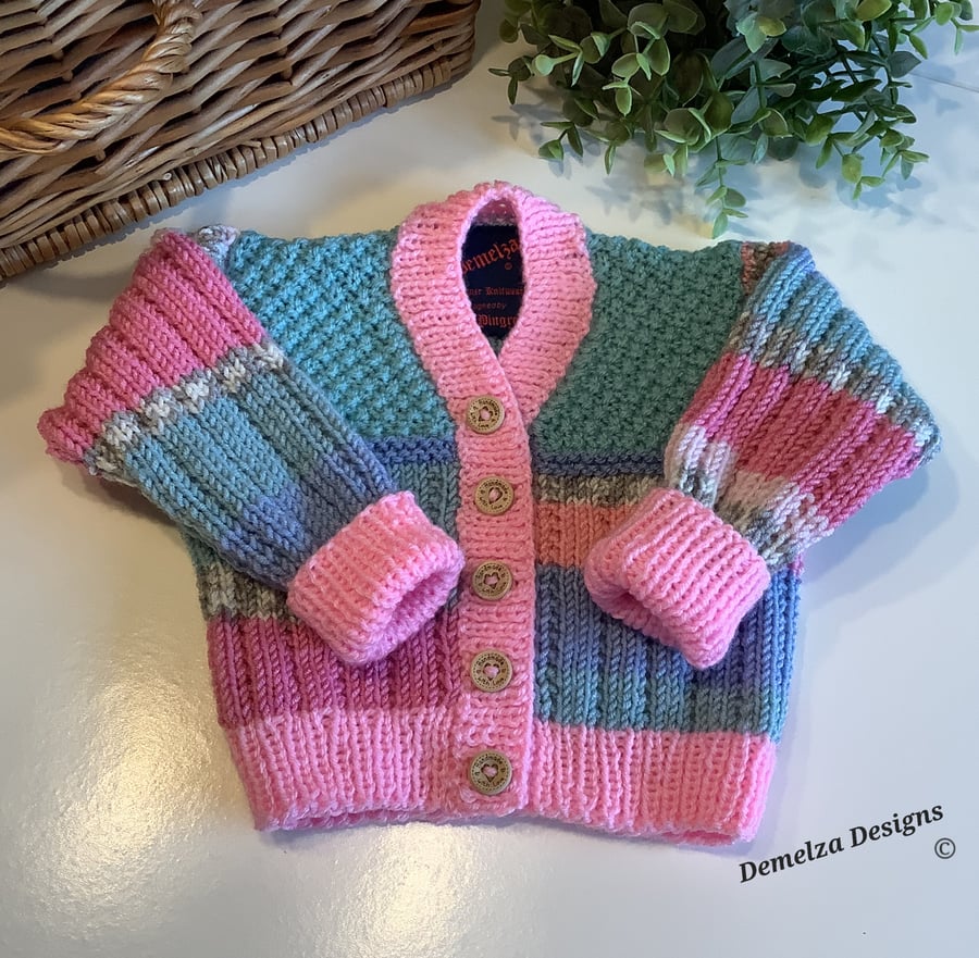 Luxery Baby Hand Knitted Cardigan  3 -9 months size