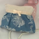 Pleated Cosmetic Bag, Zipped Purse, Make up Bag, Accessory Purse, Cosmetic Purse