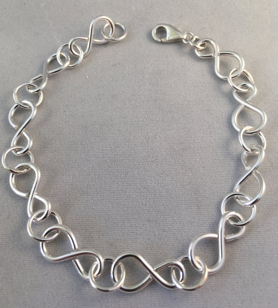 Silver infinity link bracelet